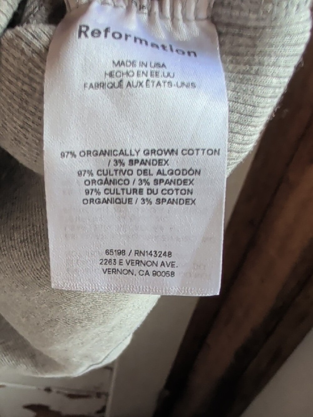 Reformation Slightly Cropped Light Gray Ribbed Tank - Picture 4 of 4